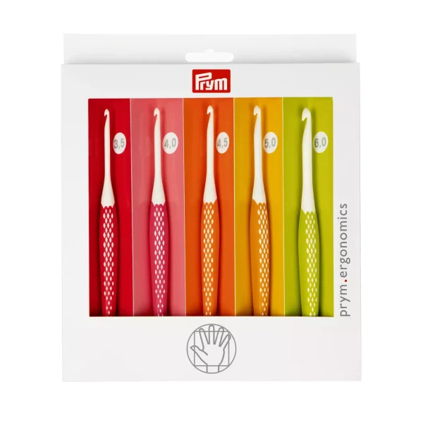 Prym Ergonomics horgolótű készlet – 3,5‑6 mm Prym Ergonomics horgolótű készlet – 3,5‑6 mm