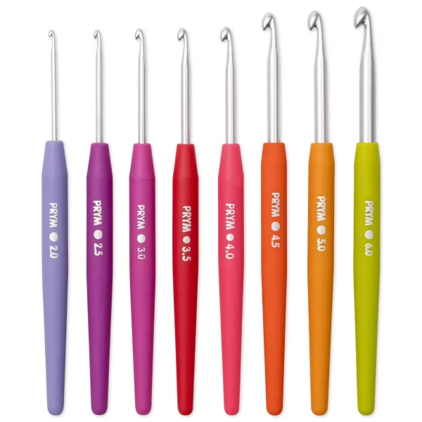 Prym színes puha nyelű horgolótű készlet – 2‑6 mm Prym színes puha nyelű horgolótű készlet – 2‑6 mm